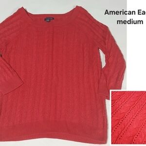 American Eagle Outfitters Vibrant Red Crew Neck Sweater